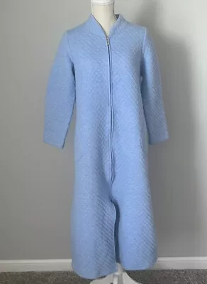 Appleseeds Petites Blue Zip Up Nightgown House Dress Petite Medium • £19.46