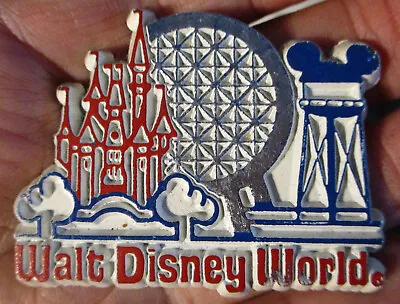 Vintage Walt Disney World Castle & Epcot Rubber Magnet • $2.99