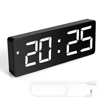 £9.90 • Buy TriLine LED Digital Desk Clock, Bedside Acrylic/Mirror Large Screen Alarm Voice