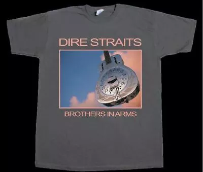 Dire Straits Brothers In Arms Mark Knopfler Rock New Grey T-shirt P996 • $18.98