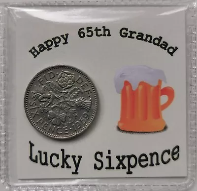 65th Grandad Birthday Sixpence Gift *1959 Coin For 2024 - *Cream Beer Design • £2.99