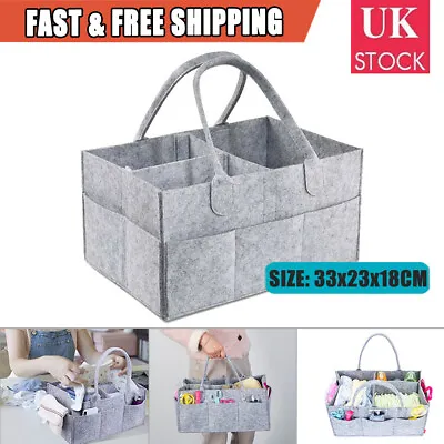 £7.45 • Buy Baby Diaper Caddy Organizer Felt Changing Nappy Kids Storage Carrier Bag Grey UK