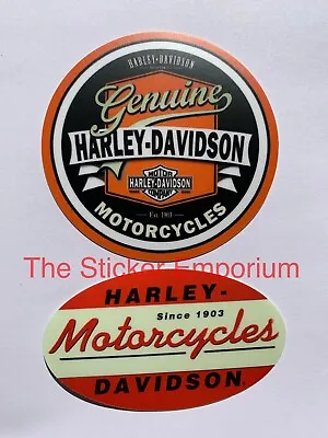 $10.95 • Buy (2) Harley Davidson Motorcycle VINTAGE Style Sticker , Old School Helmet Decal