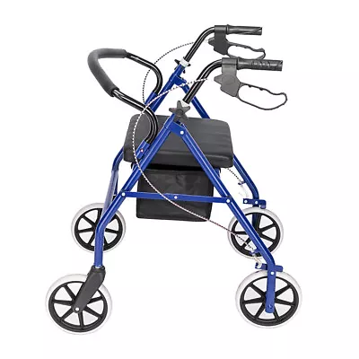 Lightweight Folding Rollator Mobility Walker Walking Aid With 4 Wheels & Seat • $90.88