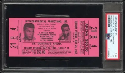 1965 1st Fight As Muhammad Ali Vs Sunny Liston”phantom Punch” Fight Ticket Psa 7 • $599