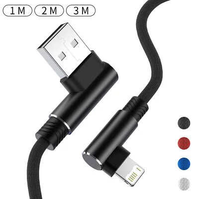$8.83 • Buy 90° Braided USB Fast Charge Charger & Data Sync Cable Lead For Apple IPhone IPad