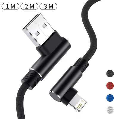 $8.83 • Buy 90° Braided USB Fast Charge Charger & Data Sync Cable Lead For Apple IPhone IPad