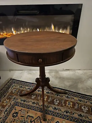 Vintage Mahogany Drum Table  With Lions Feet • $275