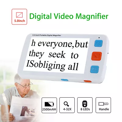 £127.19 • Buy 5'' LCD Display Electronic Video Magnifier 4-32X Zoom Reading Aids Fit Elderly