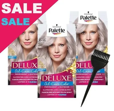 Schwarzkopf Palette Deluxe Dusty Cool Blonde 10-55 240 Hair Color Value Pack X 3 • £29.76
