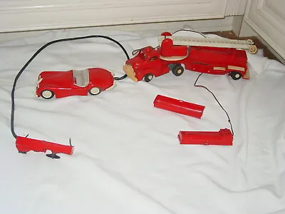 Vintage 1950s Plastic Toy Jaguar  & Fire Truck Battery Operated Remote Control • $39