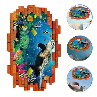 3D Underwater World Wall Sticker Self-adhesive Wall Decal Under The Sea Stickers • £7.25