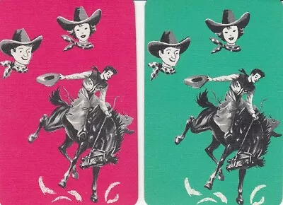 HORSES - Set Of 2 Miniature   Single Vintage  Playing Cards # • $0.99