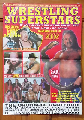 British Wrestling Poster - Dartford - 6/7/2002 - Large Size • £7.50