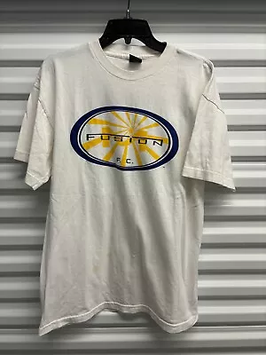 Vintage Miami Fusion FC Soccer Logo T-Shirt MLS Mens Large 1990s White • $18.99