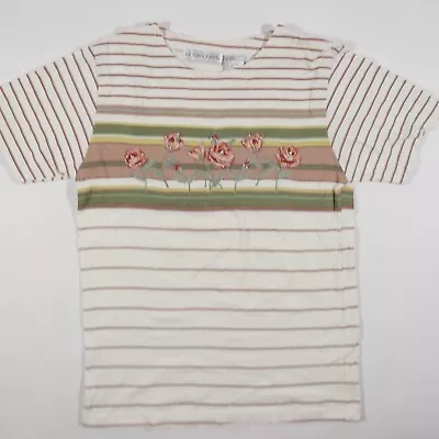 VTG Victoria Jones Shirt Women's Small Short Sleeve Rose Embroidered Beaded • $14.95