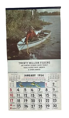 Vintage Calendar Fishing Hunting Dogs Advertising Calendar Sample Salesman 1954  • $59.99