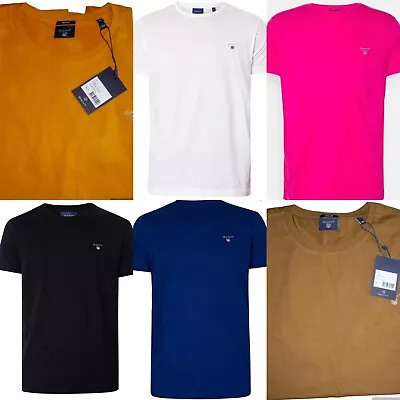 Gant Men's T-Shirt Short Sleeve Crew Neck Cotton Jersey Free Post • £21.99