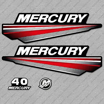Mercury 40 Hp Two Stroke New Model Outboard Engine Decals Sticker Reproduction • $44.99