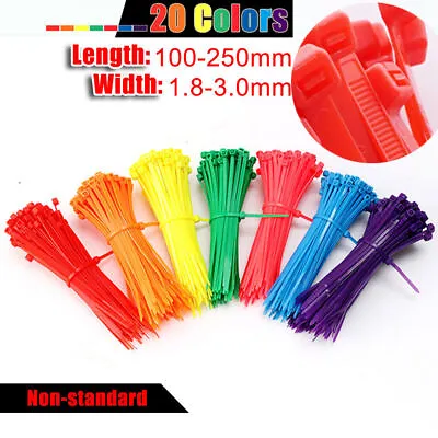 Small Wire Cable Zip Ties Wraps Colorful Nylon 1.8-3mm Wide 100-300mm Long Fix • $56.46