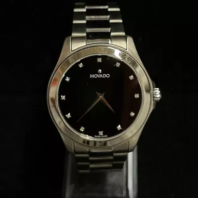 MOVADO Stainless Steel W/ Diamond Markers Beautiful Wristwatch - $5K APR W/ COA! • $1195