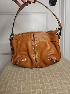 MICHAEL Kors Vintage Handbag Women Silver Studs Metallic Brown Camel Soft • $19