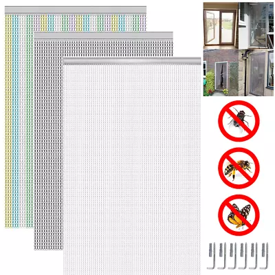 New Aluminium Door Fly Screen Metal Chain Curtain Blind Insect Blinds Mesh Decor • £42.96