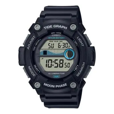 Casio Mens Fishing Watch WS-1300H-1A Dual Time Moon & Tide Graph 3 Alarm WR100M • $72