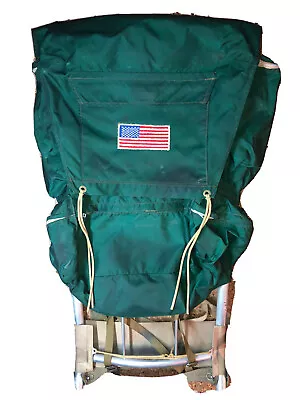 Vintage Camp Trails Skyline Green Backpack Large Aluminum Frame Hiking USA • $175