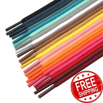 ROUND Shoelaces 80/100/120/140/160cm Color Boot Sport Shoe Laces Sneaker String • $4.79