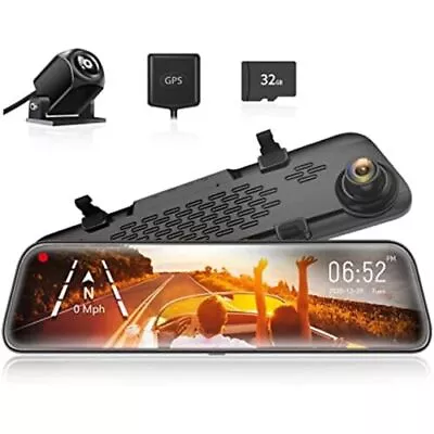 $175.99 • Buy WOLFBOX G840S 12'' 4K View Mirror Dual Cameras Front And Rear Dash Cam For Cars