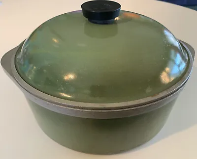 Vintage Club Aluminum Cookware 10  Dutch Oven 4Qt Stock Pot Avocado Green Olive • $29.87