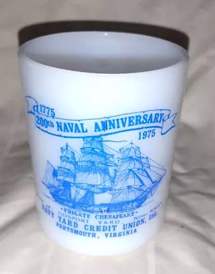 Vintage Federal Glass 1975 Frigate Chesapeake NNSY NYCU Portsmouth VA Coffee Mug • $19.99