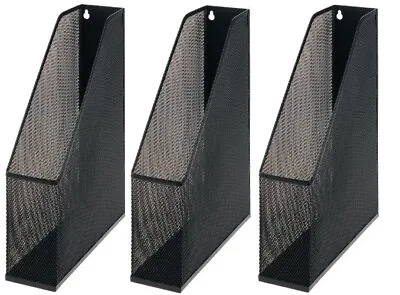 3 X Executive Mesh Magazine File Rack - Black • £19.99