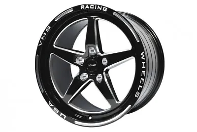 VMS Black Star 5 Spoke 17x10 (54ET) 5x114.3 Drag Racing Wheels For 05 20 Mustang • $522.06