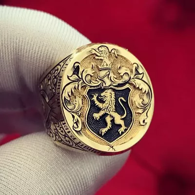 Magnificent Gold Lion Rings Men Wedding Ring Jewelry Party Gift Size 7-12 HOT • £3.59