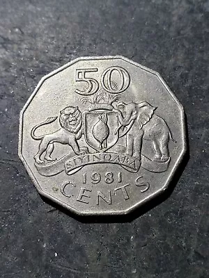 $4.99 • Buy 1981 Swaziland 50 Cents Coin #nov241
