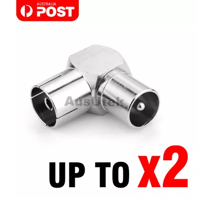$4.35 • Buy 90 Degree Right Angle TV Aerial PAL Connector Adapter RF Coaxial TV Cable AU