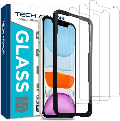 $13.81 • Buy Tech Armor Ballistic Glass Screen Protector For Apple IPhone 11 Or XR - 3 Pack