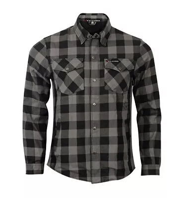 Men’s KMAX DuPont™ Kevlar® Lined/CE Armored Motorcycle/Motorbike Flannel Shirt • $55.99