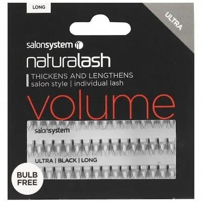 Salon System Ultra Black Individual Lashes - Bulb Free Flare Falsies - Long • £5.99