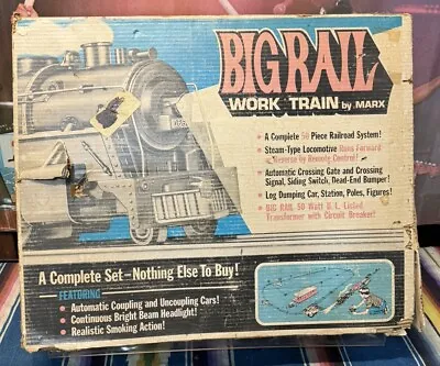 Marx Big Rail Work Train Set In Original Box O Gauge Vintage L3024 • $90