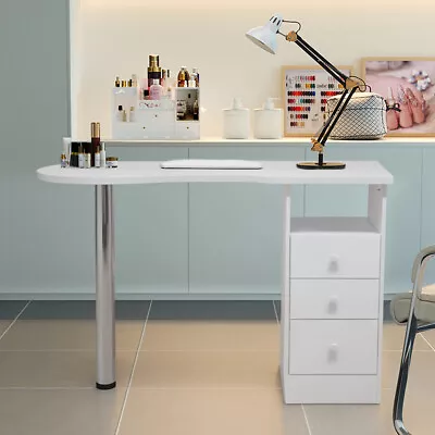 Manicure Nail Art Table Beauty Salon Technician Station Desk Storage 3 Drawer UK • £99.95