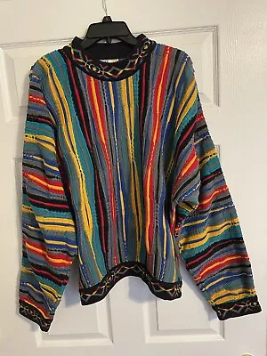 VINTAGE Coogi Sweater Men's L Australia Chunky Knit 90's  Vapor Wave • $555