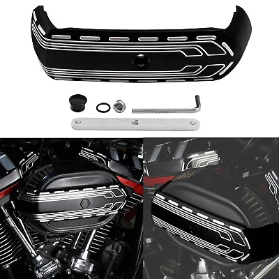 Black Air Cleaner Filter Cover Trim Fit For Harley Touring 2017-up Softail 18-23 • $79.99