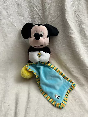 Disney Nicotoy Mickey Mouse With Blanket Baby Comforter Blankie Soft Huggy Toy • £9.95