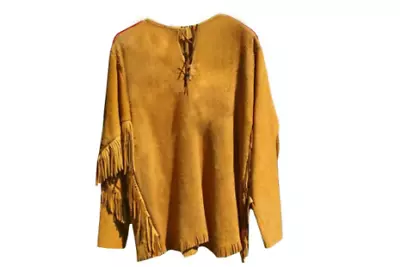 New Men American Mountain Man Buckskin Leather War Shirt • $89.99