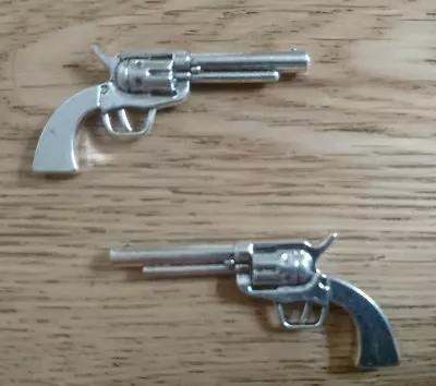 1/6 Scale Cowboy Gun Revolver Pistol For Vintage Western Marx Mego 12  Figure X2 • £8.95