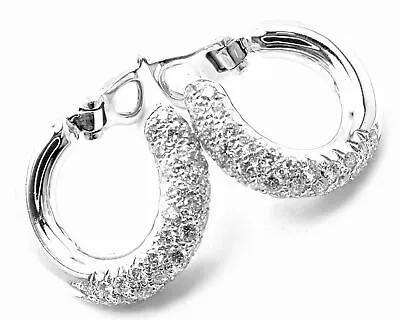 Authentic! Van Cleef & Arpels 18k White Gold Diamond Hoop Earrings Paper • $10000
