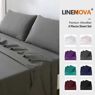 2000TC 4PCS Single/KS/Double/Queen/King Bed Flat Fitted Sheet Set Pillowcase Bed • $28.99